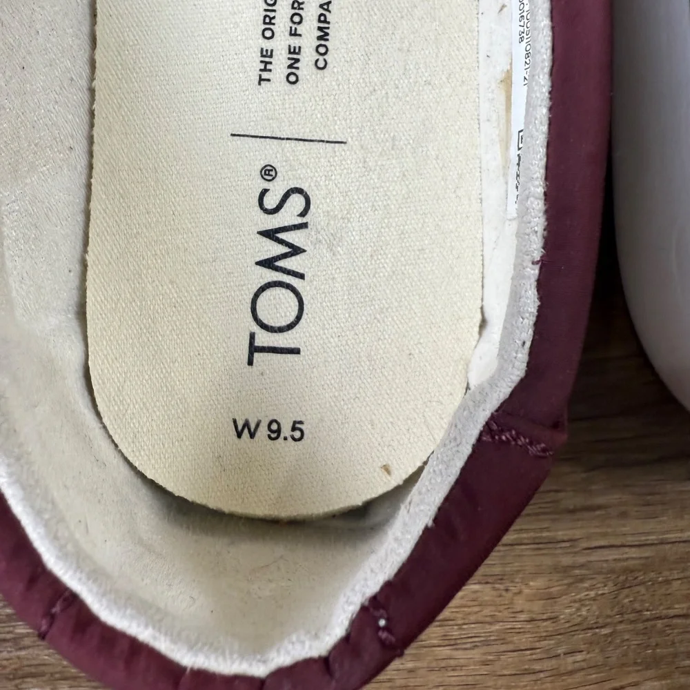 TOMS Women's Alpargata Mallow Slip-On Shoes, Burgundy Multi Sz 9.5 Fall Winter